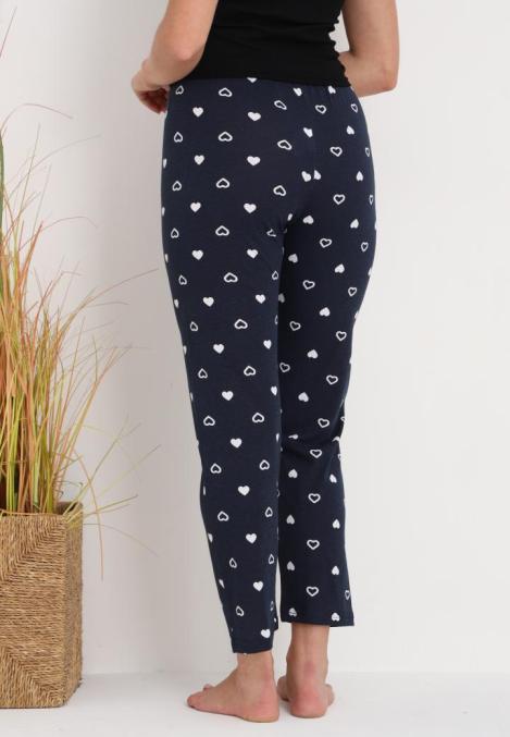 Pantaloni de Pijama Dama ,Culoare Bleumarin cu Alb ,Engros